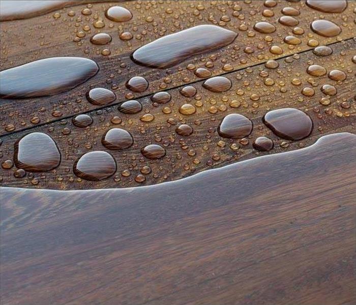 Water Droplets On Wood